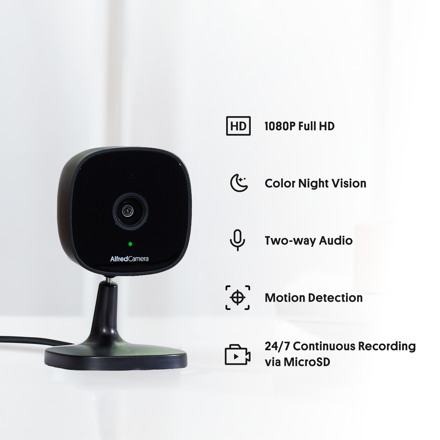 AlfredCam Black - Indoor Security Camera